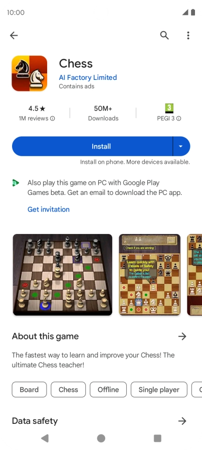 Press Install and follow the instructions on the screen to install the app.