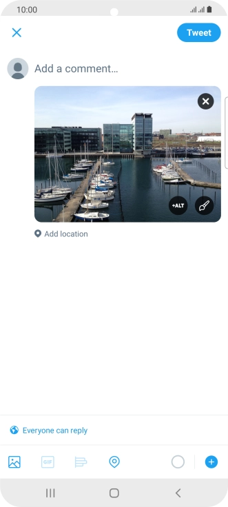 Press the text input field.