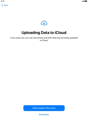 Press the required setting.