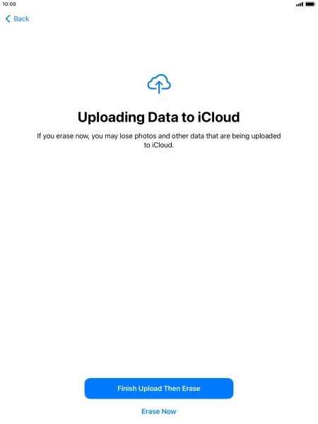 Press the required setting.