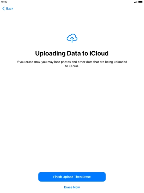 Press the required setting.