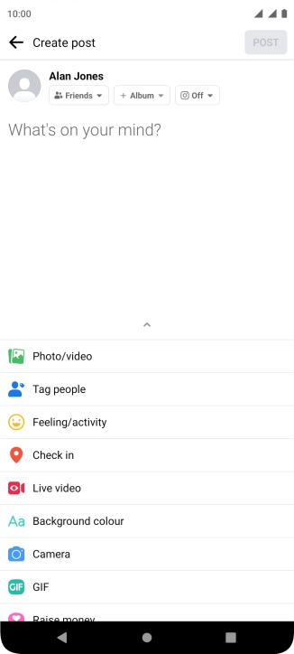 Press the text input field.