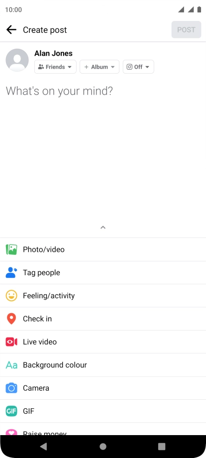 Press the text input field.