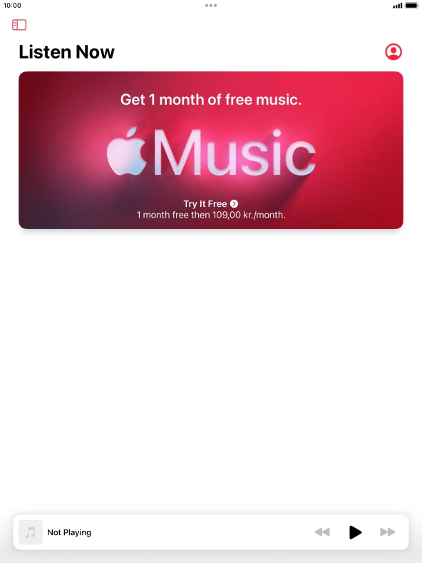 Slide your finger right starting from the left side of the screen.