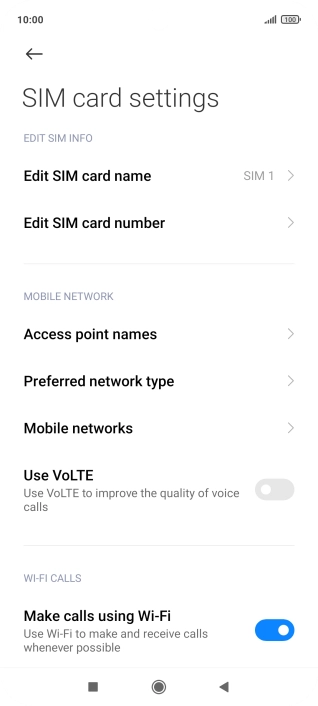 Press Access point names.