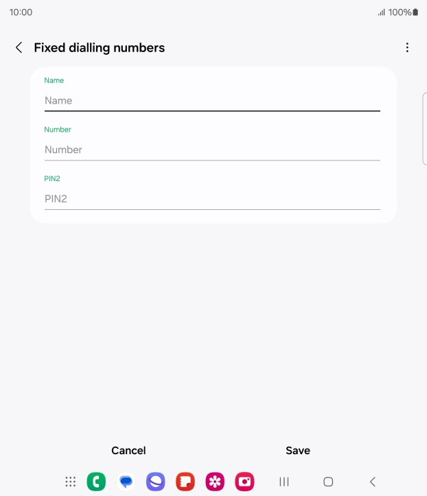 Press Name and key in the required name.