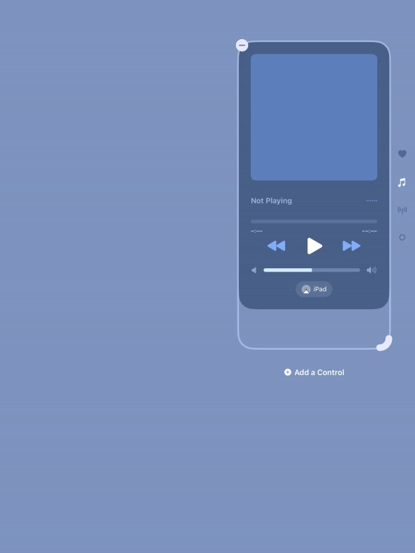 Press the remove icon on the required function to remove it from Control Centre.