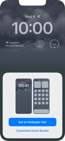 To use the same colour theme on the home screen, press Set as Wallpaper Pair. To use the same colour theme on the home screen, press Set as Wallpaper Pair.