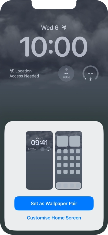 To use the same colour theme on the home screen, press Set as Wallpaper Pair. To use the same colour theme on the home screen, press Set as Wallpaper Pair.