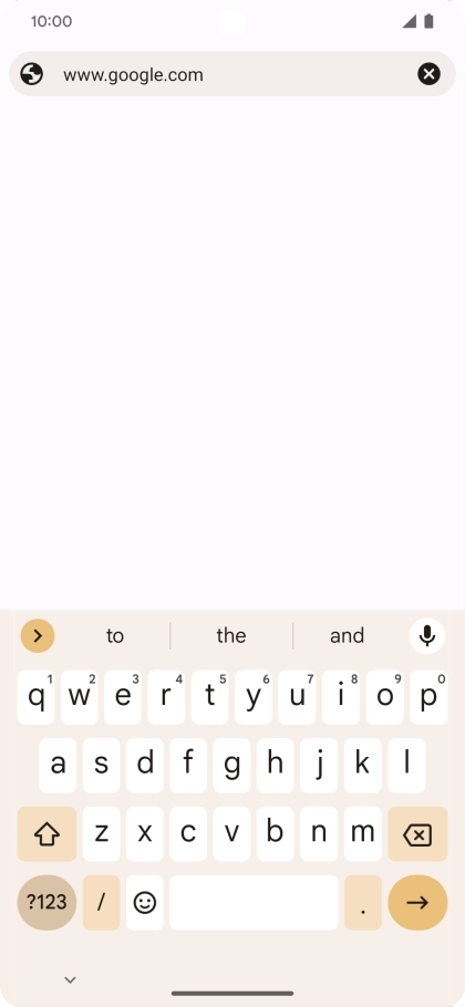 Key in the address of the required web page and press arrow right.