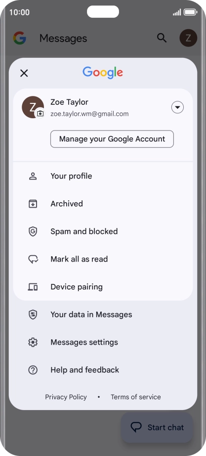 Press Messages settings.
