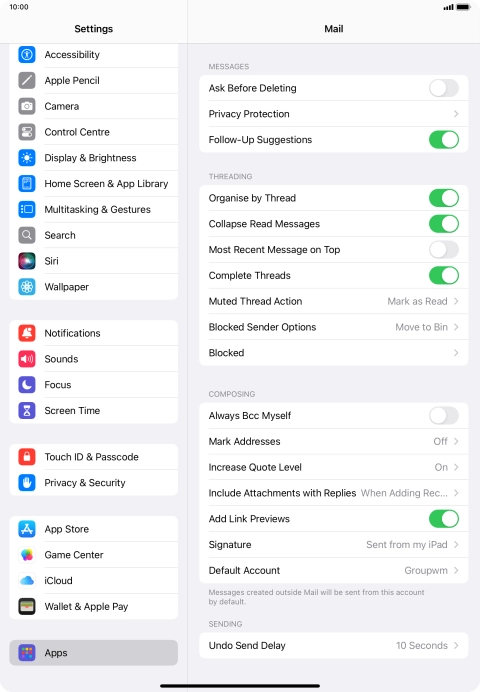 Press Default Account.