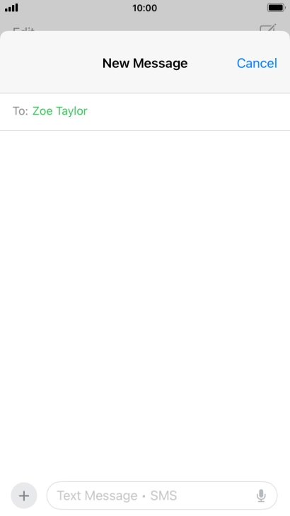 Press the text input field and write the text for your text message. Press the text input field and write the text for your text message.