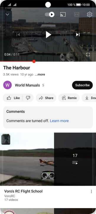 Slide your finger upwards starting from the bottom of the screen to return to the home screen.