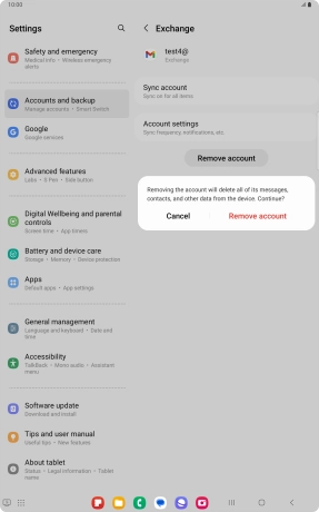 Press Remove account.