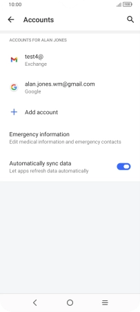 Press the required email account. Press the required email account.