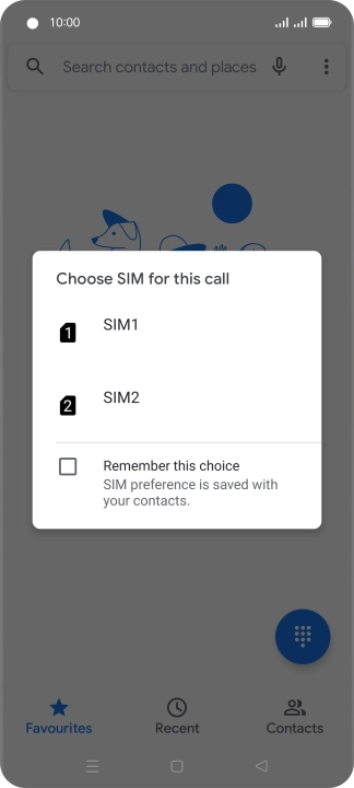 Press the required SIM.