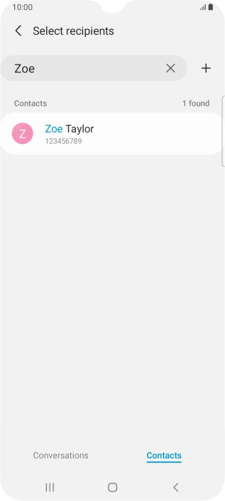 Press the required contact. Press the required contact.