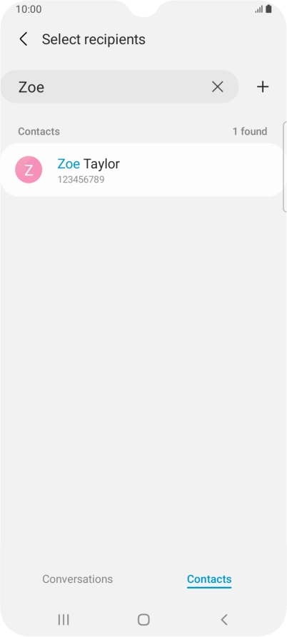 Press the required contact. Press the required contact.