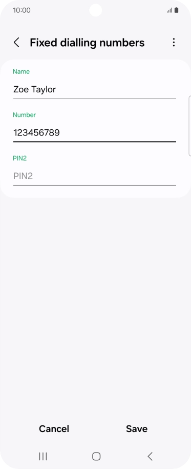 Press PIN2 and key in your PIN2. The default PIN2 is 1111.