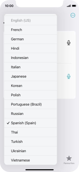 Press the required target language.