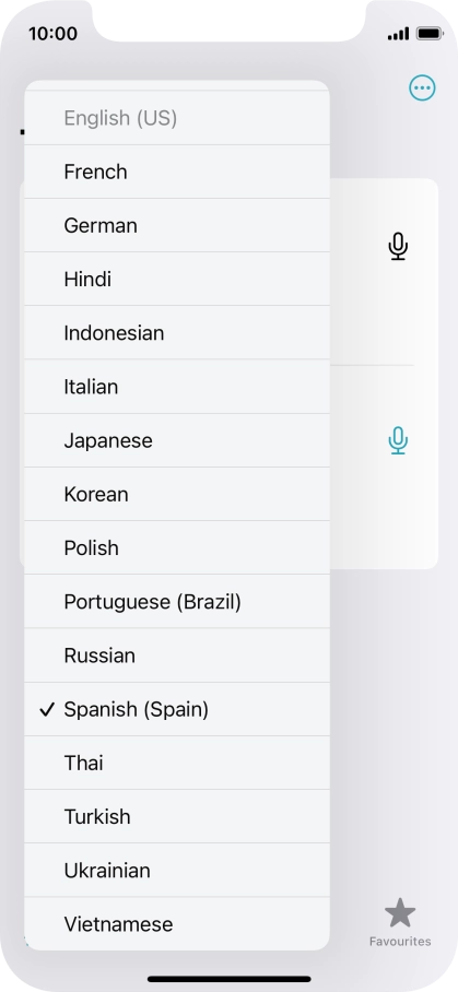 Press the required target language.