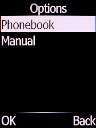 Select Phonebook and press the Left selection key.