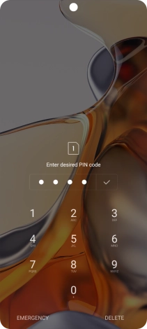 Key in a new four-digit PIN and press the confirm icon.