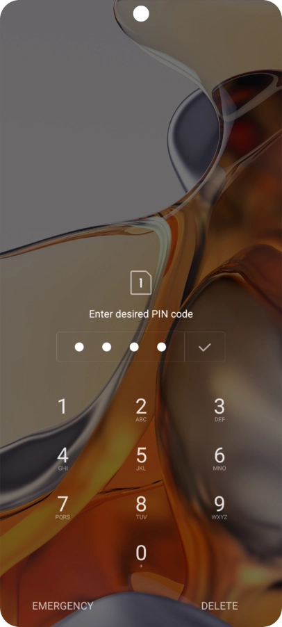 Key in a new four-digit PIN and press the confirm icon.