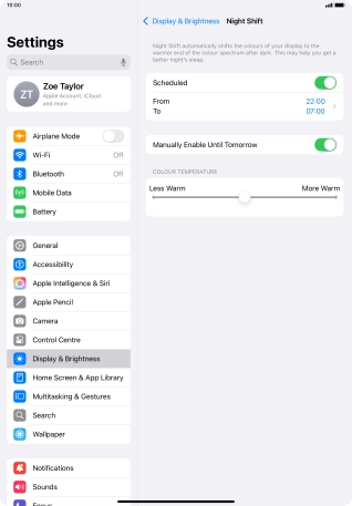 Press and drag the indicator below 