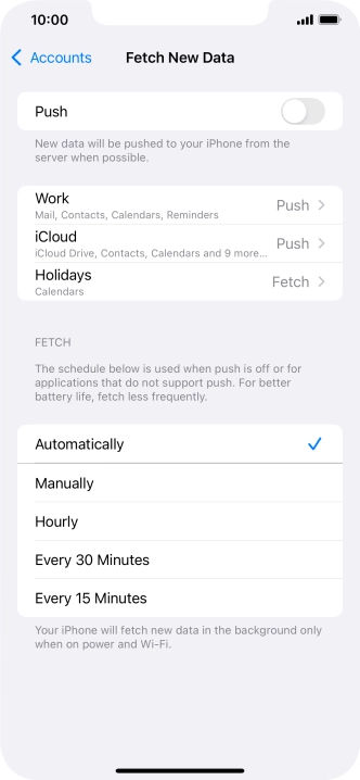 If you turn off the function, press the required setting.