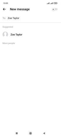 Key in the first letters of the recipient's name and press the required contact.