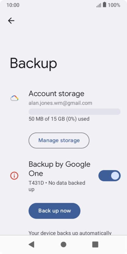 Press Back up now and wait while the phone memory is backed up. Press Back up now and wait while the phone memory is backed up.