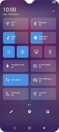 Press the settings icon.