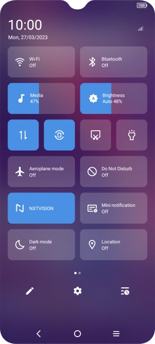 Press the settings icon.