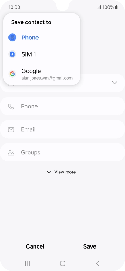 Press the required Google account. Press the required Google account.