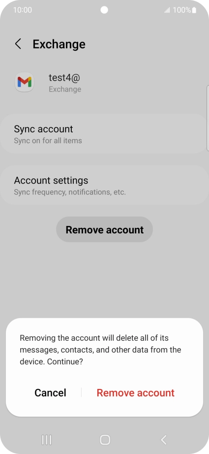Press Remove account.