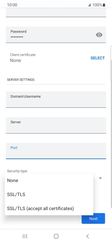 Press the required setting.