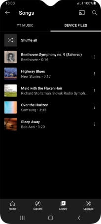 Press the required audio file.