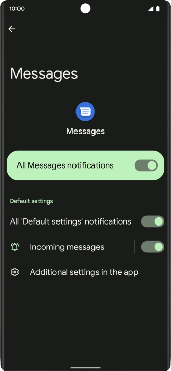 Press the indicator next to 
