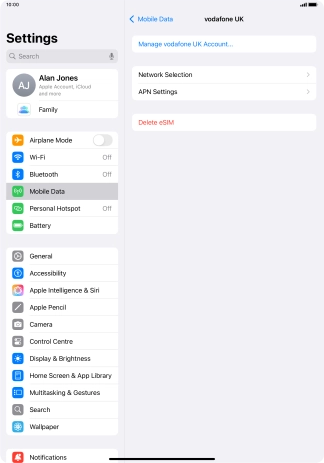 Press Delete eSIM. Press Delete eSIM.