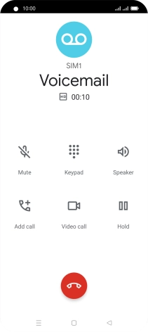 Press the end call icon.