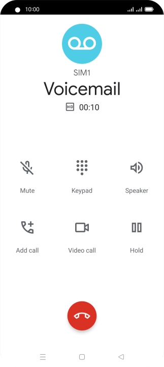 Press the end call icon.