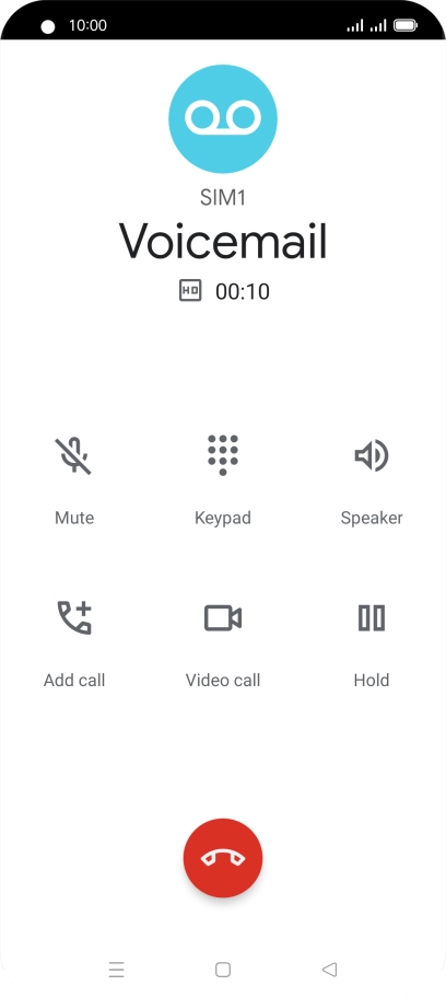 Press the end call icon.
