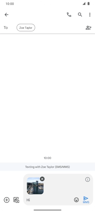 Press the send icon when you've finished your picture message.