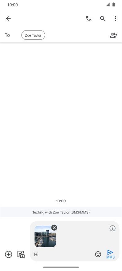 Press the send icon when you've finished your picture message.