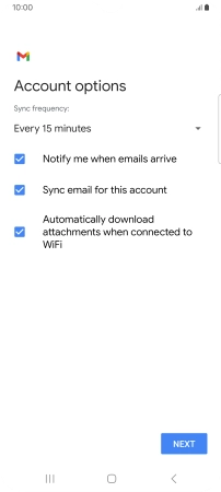 If this screen is displayed, you email account has been recognised and set up automatically. Follow the instructions on the screen to key in more information and finish setting up your phone.