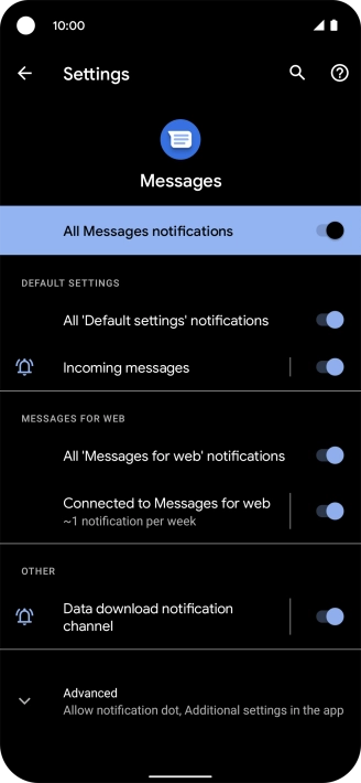 Press the indicator next to Press the indicator next to