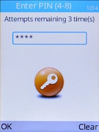 Key in your current PIN and press the Left selection key. Key in your current PIN and press the Left selection key.