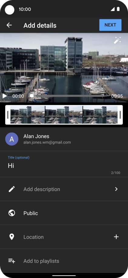 Key in the required text and press Next.
